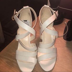 Nine West White Strappy Heels for Semi-Formal Occasions